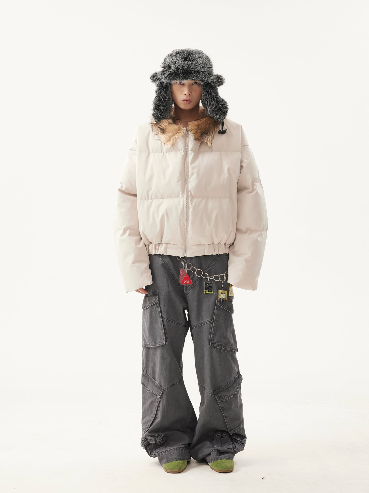 BTSG Warm Fur Collar Cotton Jacket