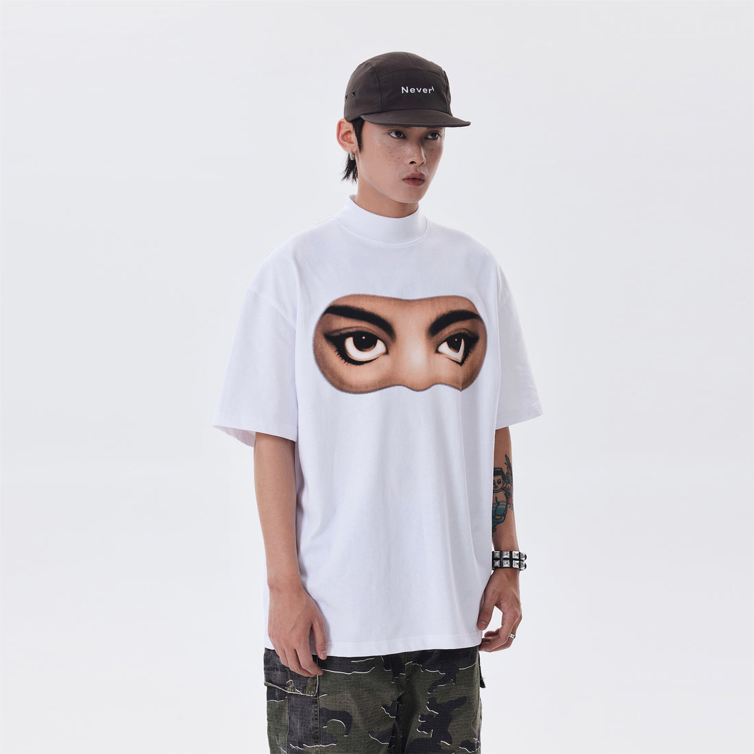 BTSG*American Vintage Mid-High neck,Short Sleeve Tee