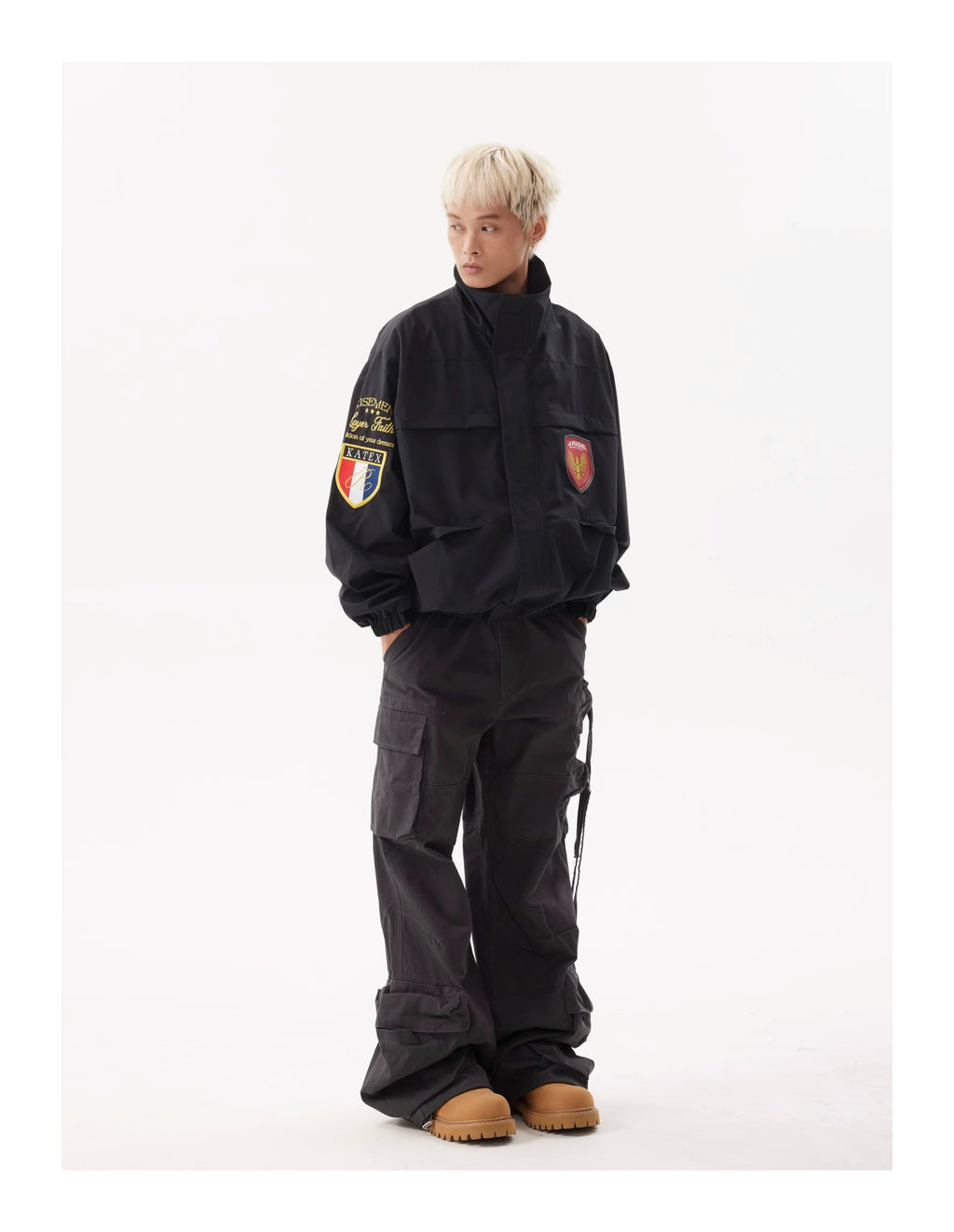 BTSG Badge Tactical Pocket Silhouette High Neck Jacket