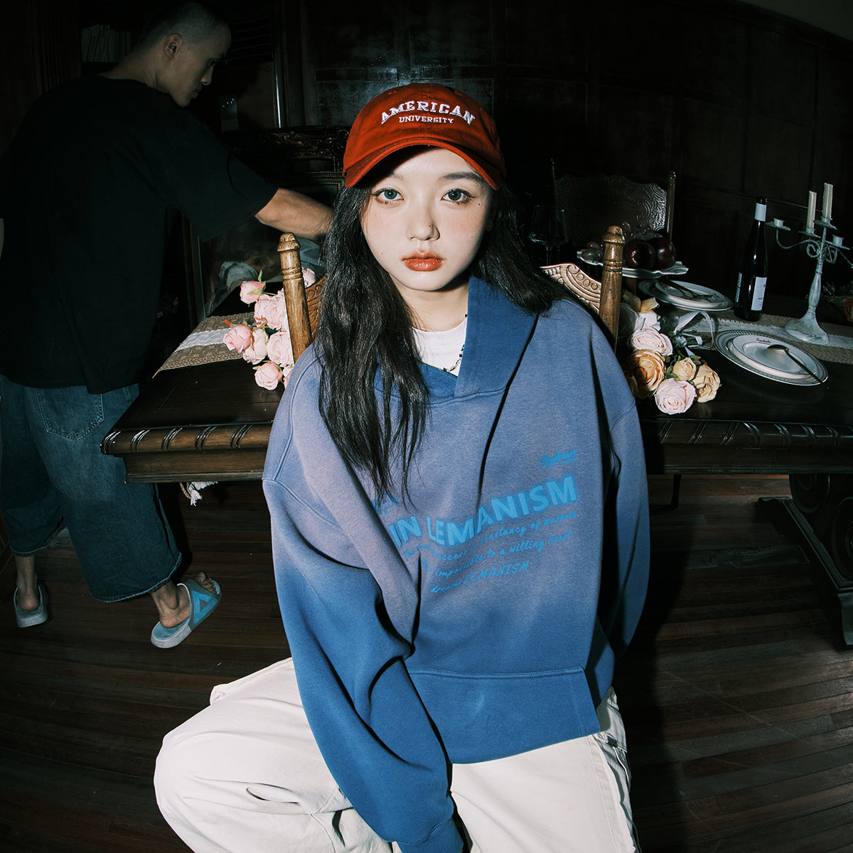 lemanism Distressed Wash Gradient Hoodie