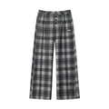 Nariele American Vintage Plaid Pants High Waist Wide Leg Straight Pants