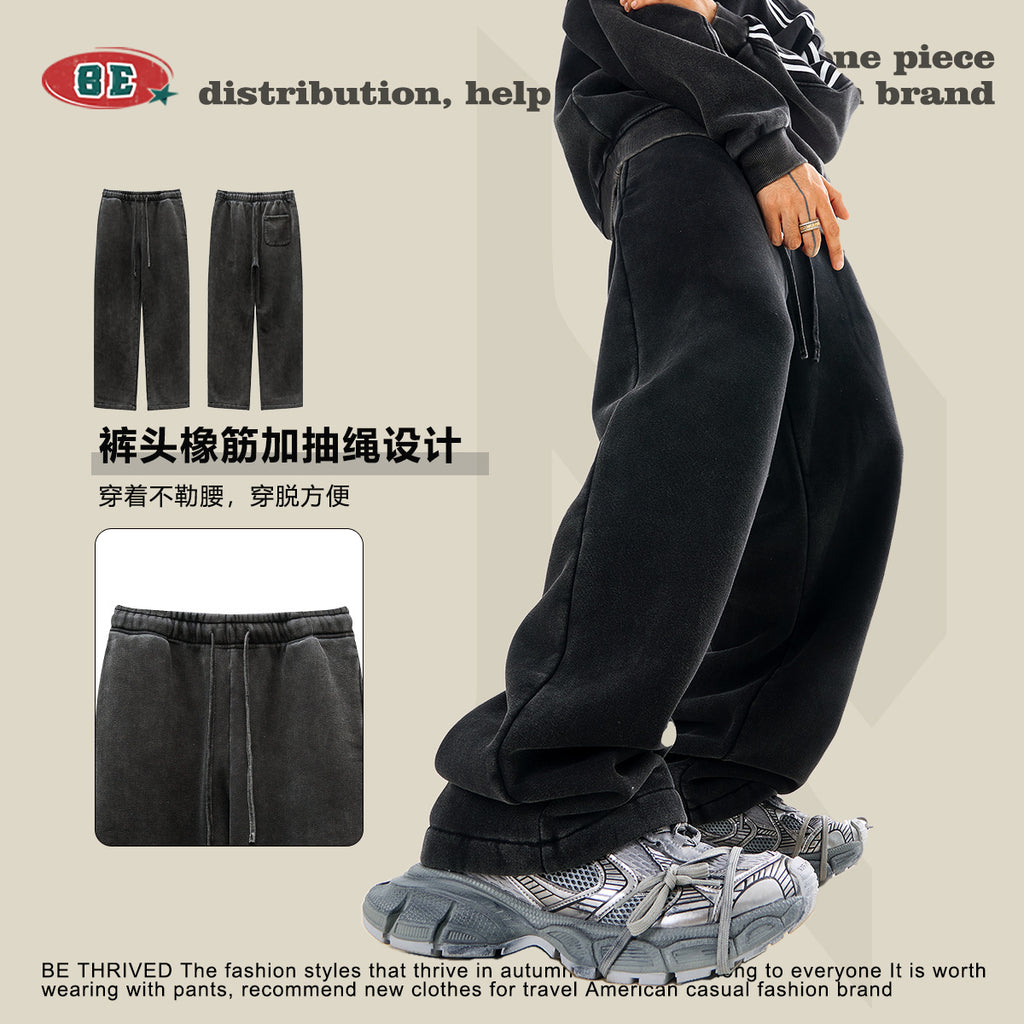 BE Velvet Knitted Straight Sweatpants