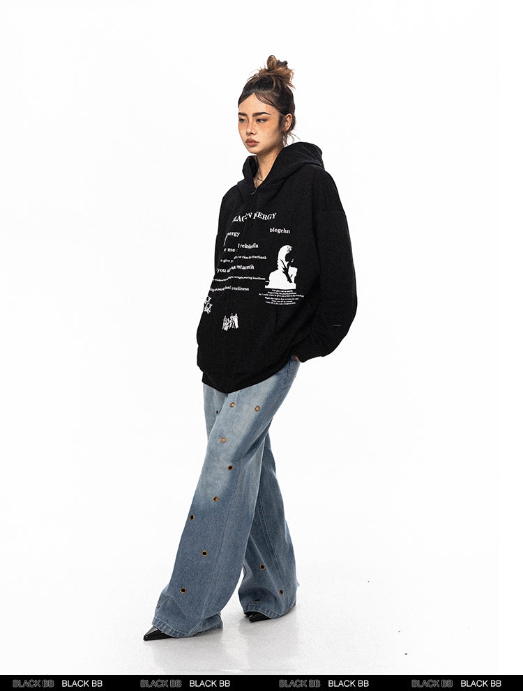 BLACKBB American Vintage Print Cardigan Sweatshirt