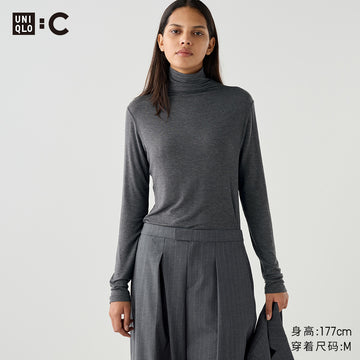 UNIQLO Women's HEATTECH EXTRA WARM High Neck Long Sleeve Cashmere Sweater 471601