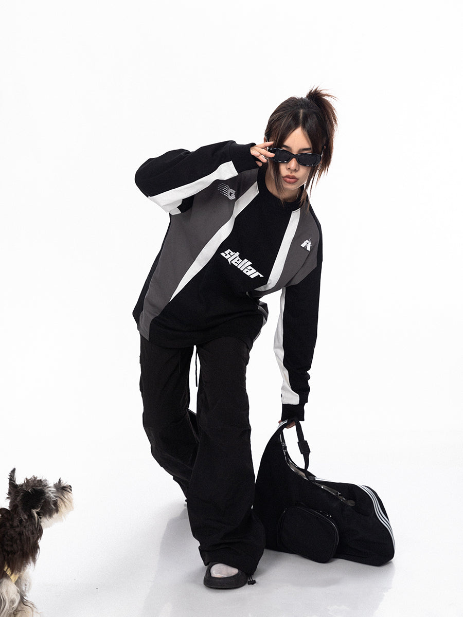 BLACKBB American Fashion Brand Stitched Sports Long-Sleeved Tee