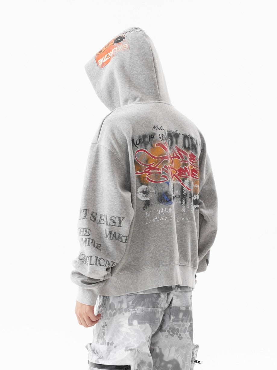 "Clearance" MADEEXTREME KAI CENAT Graffiti Zipped Hoodie