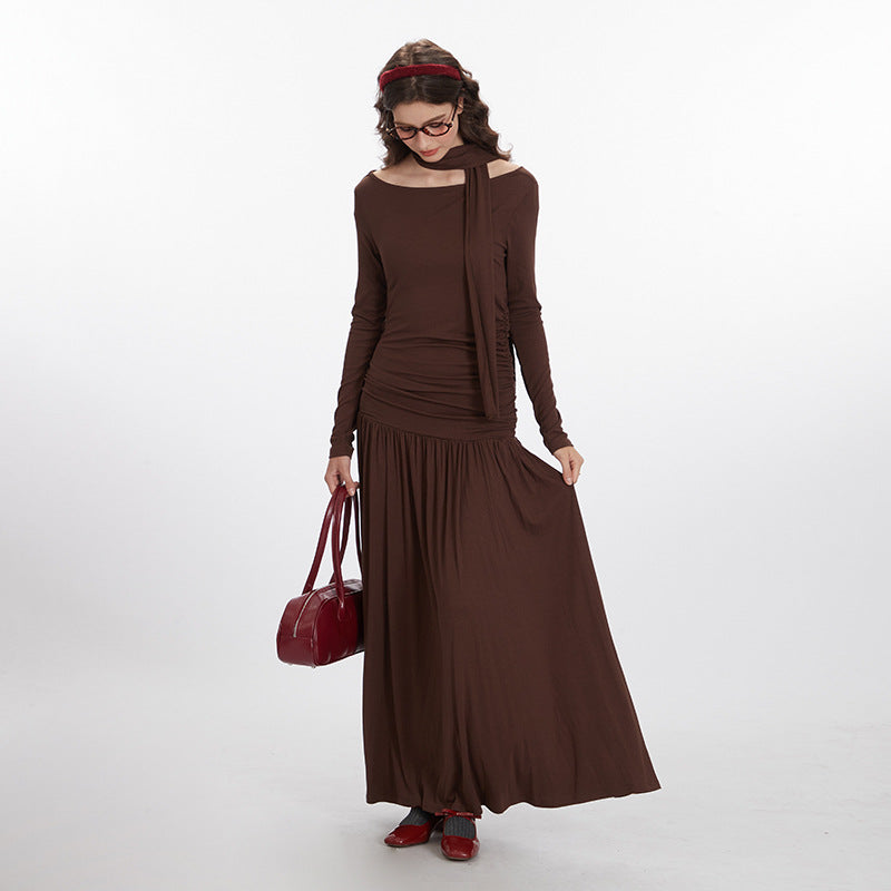 Nariele Elegant Style Slim Fit Thin Long Dress