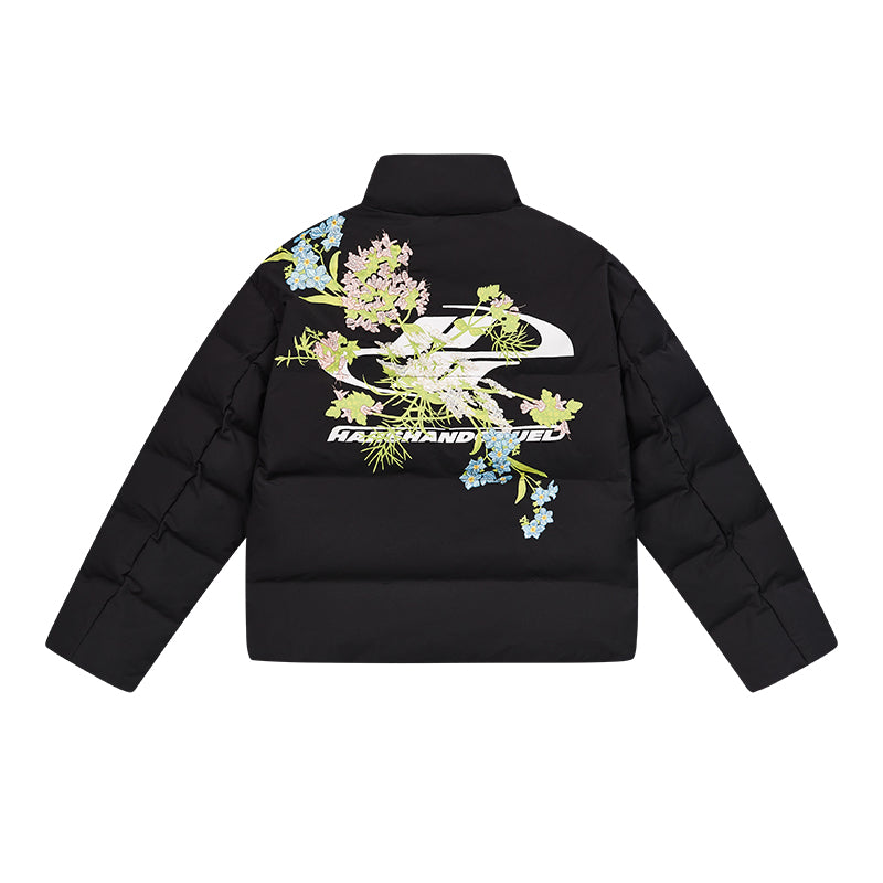 Harshandcruel Yoke Floral Embroidery Graphene Warm Bread Jacket