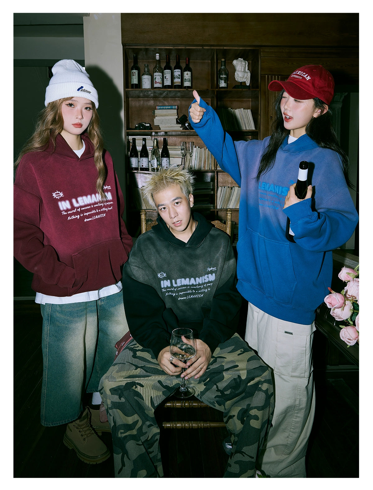 lemanism Distressed Wash Gradient Hoodie