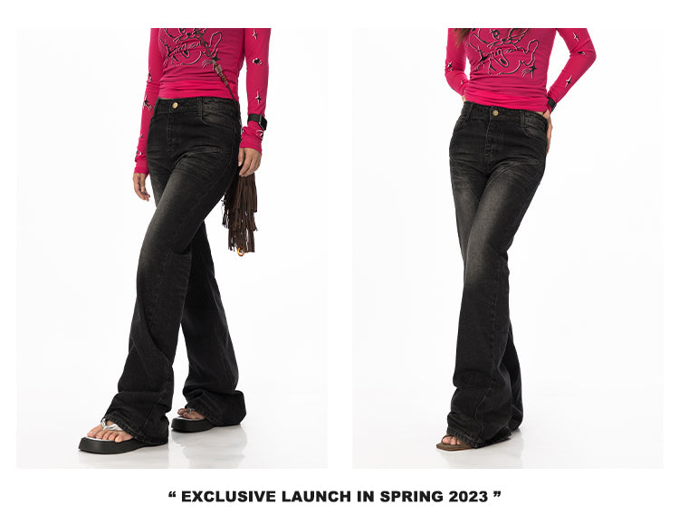 BLACKBB Retro Distressed Wash Slim Jeans