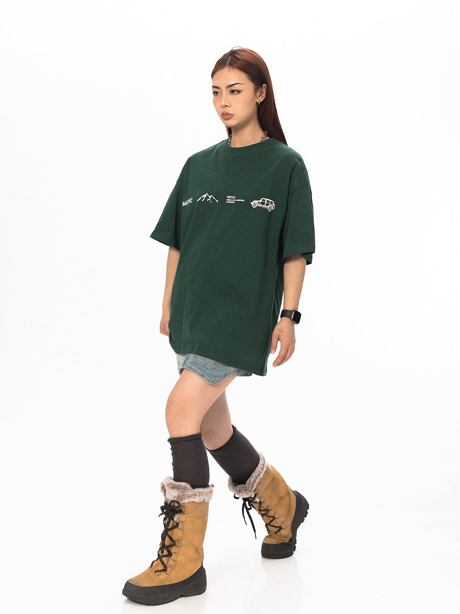 BLACKBB Niche Letter Print Short Sleeve Tee