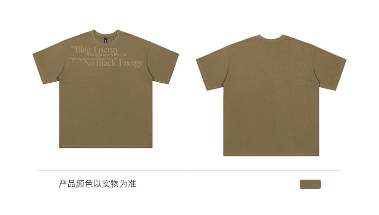 تي شيرت BLACKBB American Retro مطبوع عليه حروف بأكمام قصيرة