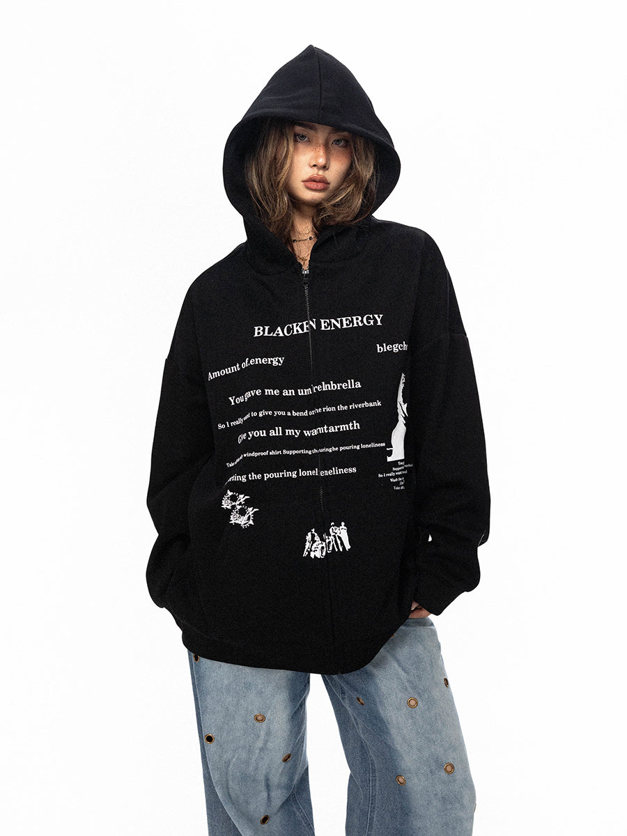 BLACKBB American Vintage Print Cardigan Sweatshirt