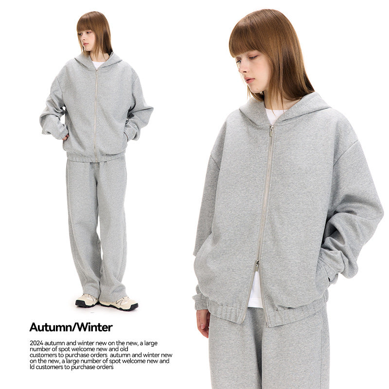 UNF 380g Winter Zipper Hooded Jakcet X Sweatpants