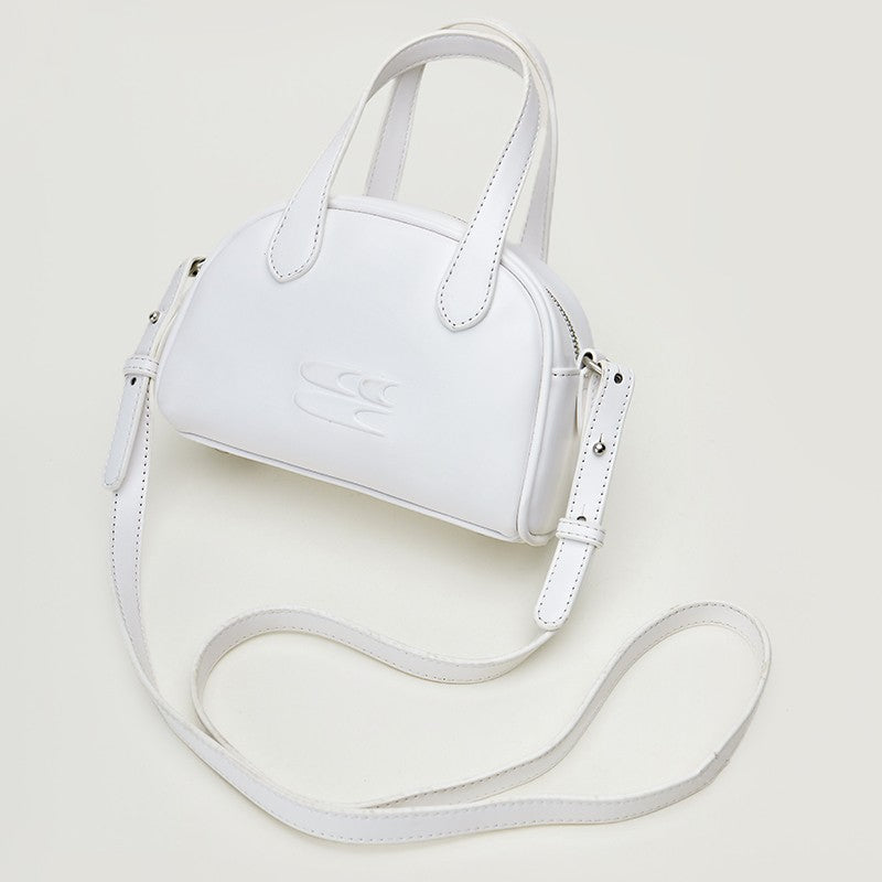 CryingCenter Classic Vintage Mini Milk Tea White Boston Crossbody Bag