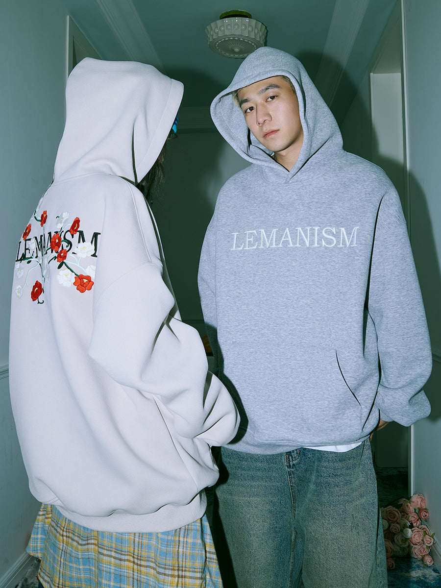 lemanism Flower letter embroidery Hoodie - PRE ORDER -