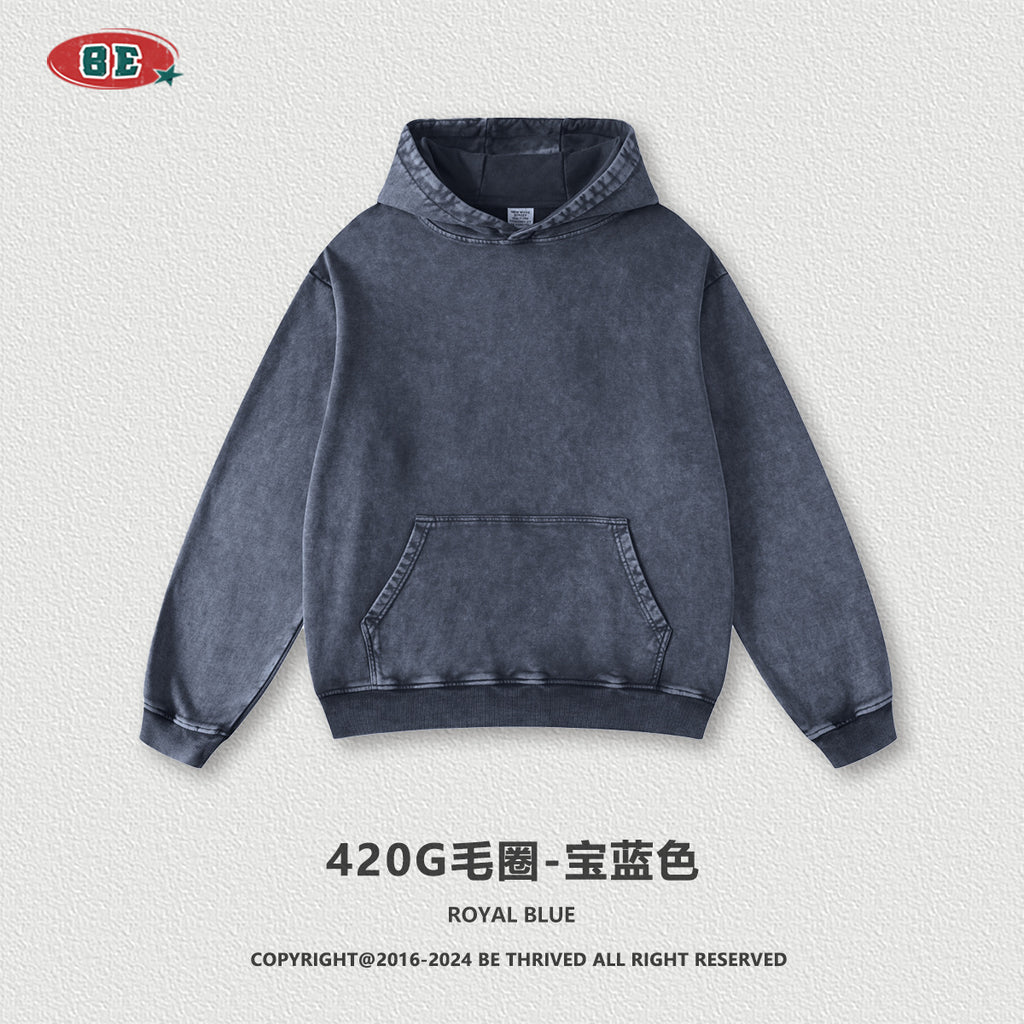BE Washed 100% Cotton Loose Hoodie