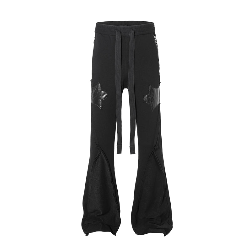 BTSG Zipper Deconstructed Bootcut Mop Sweatpants