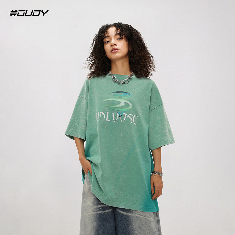 #OVDY 260G Washed Distressed Short Sleeve