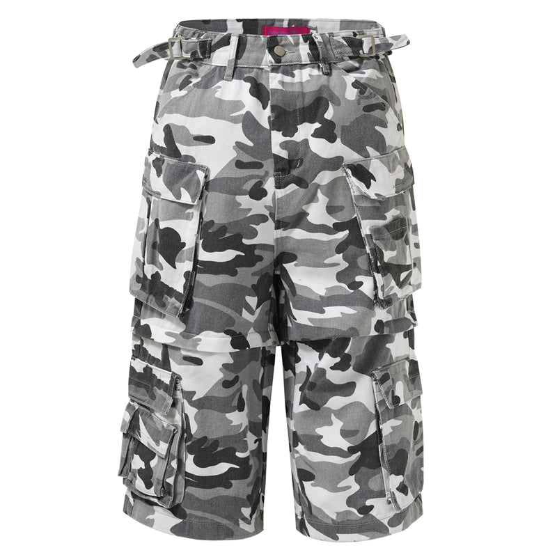 BTSG* American Retro Camouflage Cropped Pants Cargo Cropped Shorts Tide