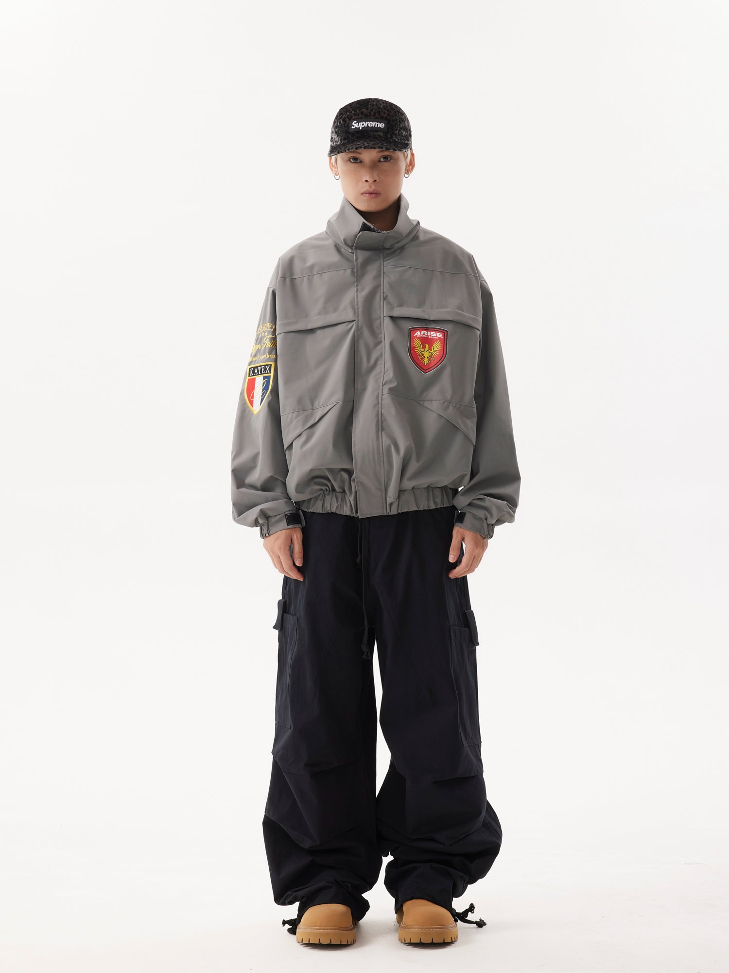 BTSG Badge Tactical Pocket Silhouette High Neck Jacket