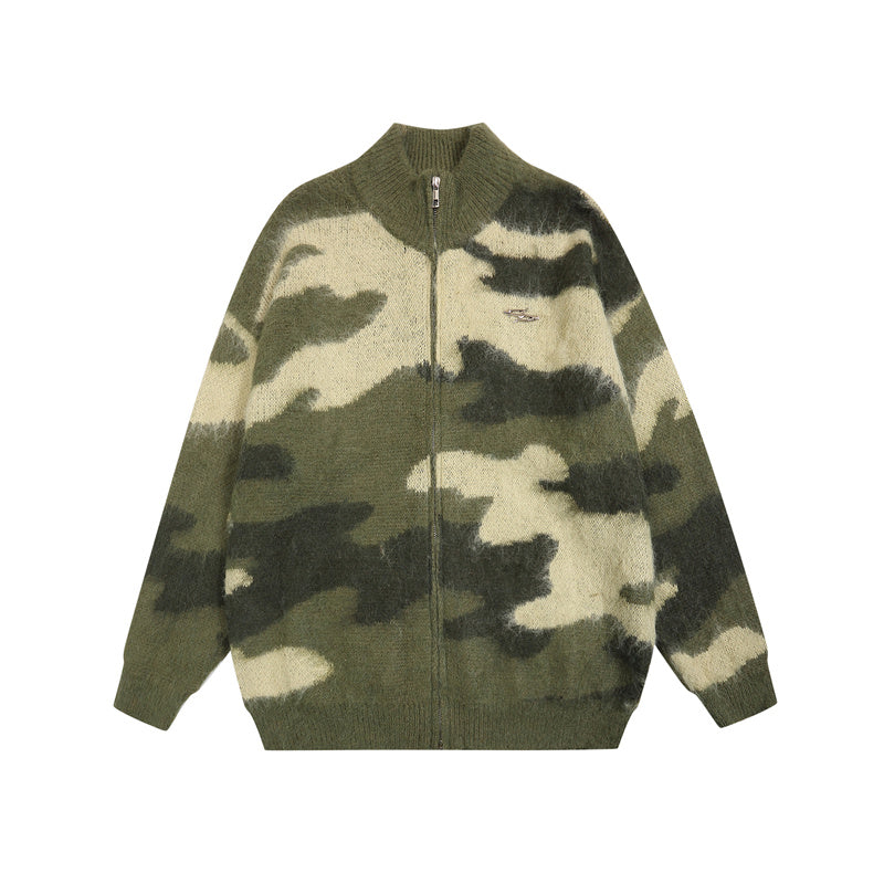 BTSG Slouchy Camouflage Cardigan Sweater Jacket