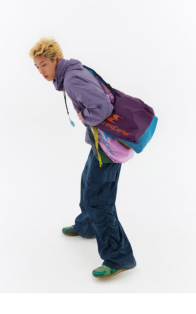 CryingCenter Multicolor Crossbody Contrast Portable Nylon Backpack Bag