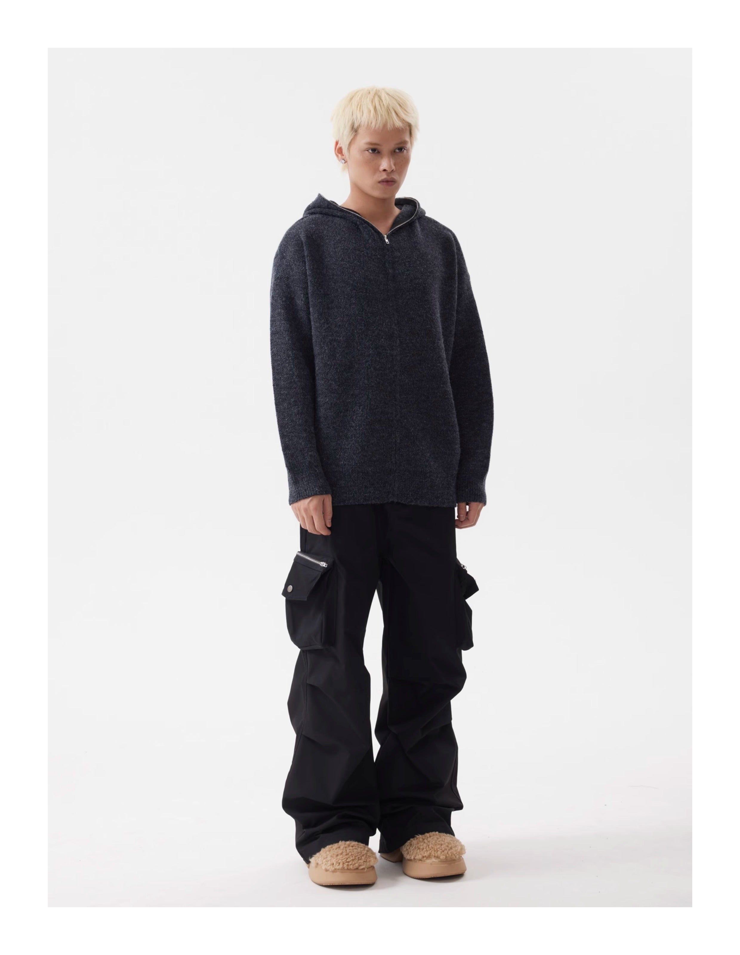 BTSG Slouchy Zip Cardigan Hoodie