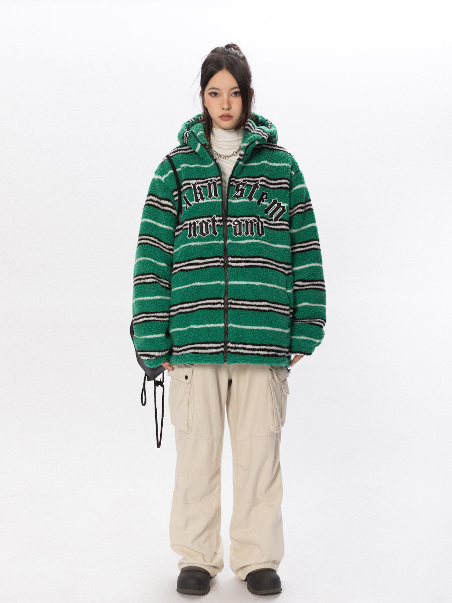 سترة قطنية مطرزة بالصوف مخططة ومتباينة من BLACKBB