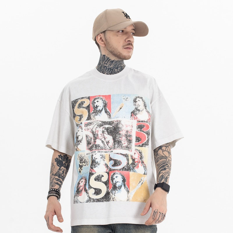 FORGIVNESS  High Street Vintage Washed Retro Distressed Short Sleeve Tee