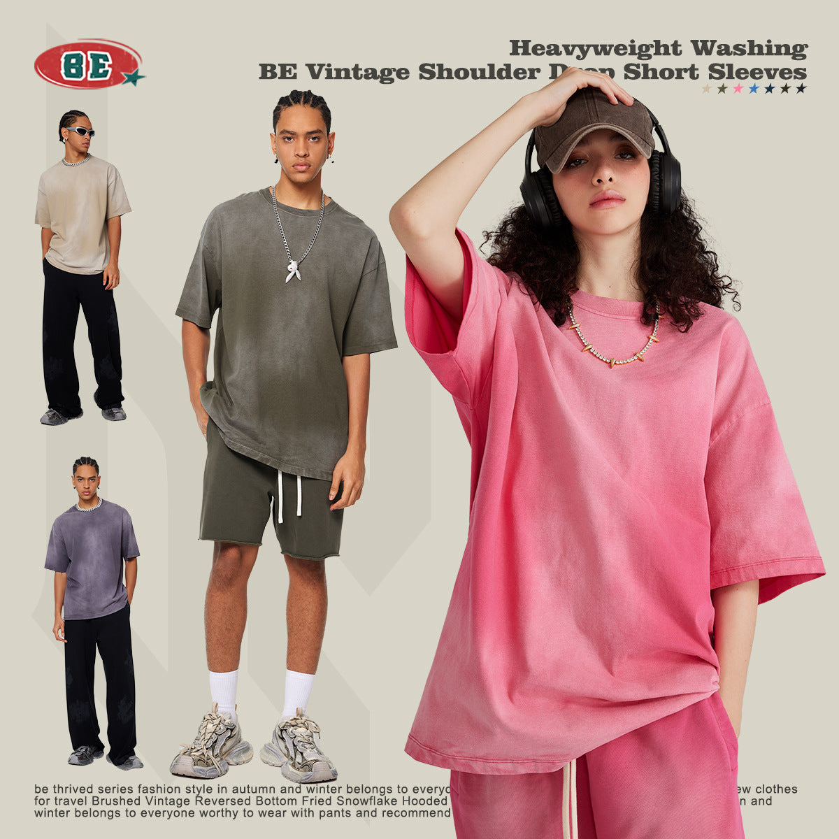 ”Clearance" BE Washed Tee 11 Colors