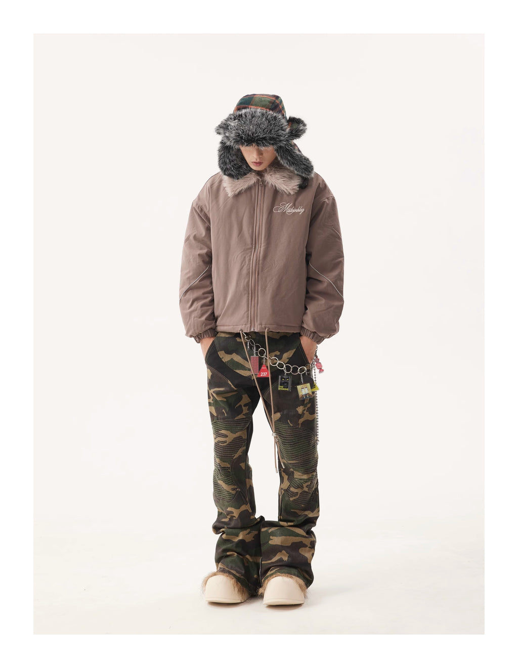 BTSG Fur Collar Cargo Jacket