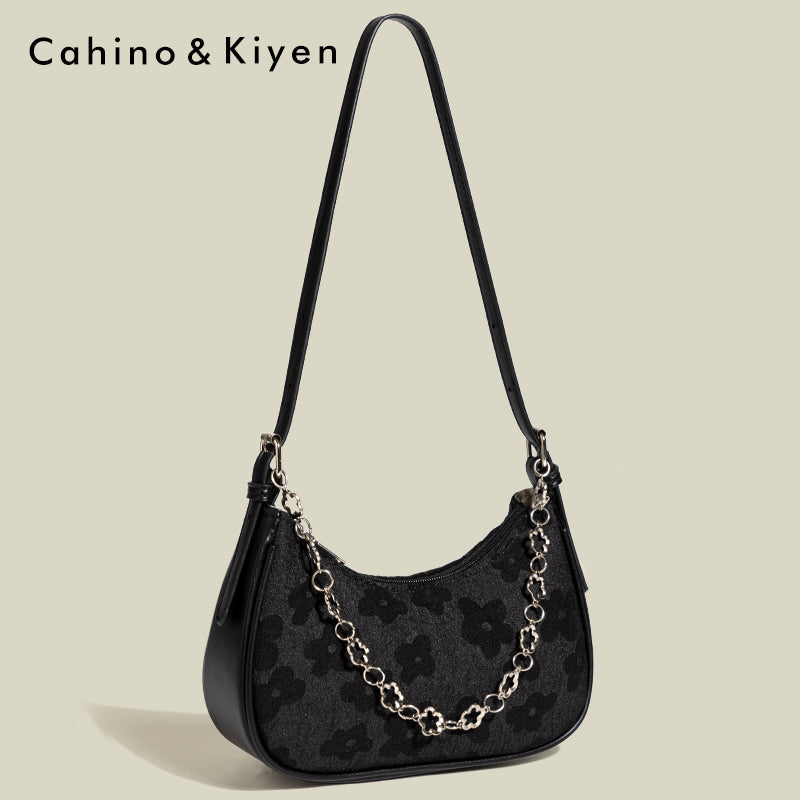 CahinoKiyen Daisy Prints Leather Bag high-quality niche design crossbody Purse