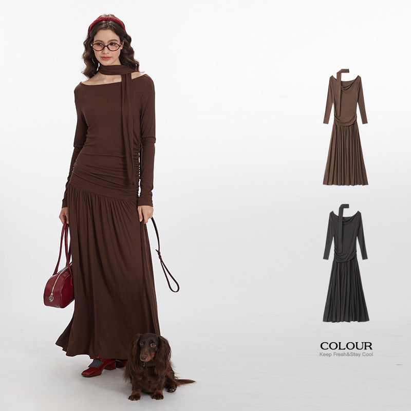 Nariele Elegant Style Slim Fit Thin Long Dress