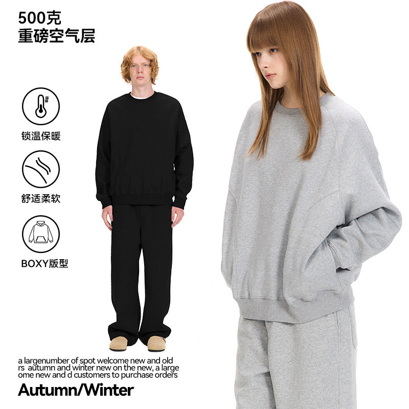 سترة UNF 500G من الصوف الثقيل بياقة دائرية