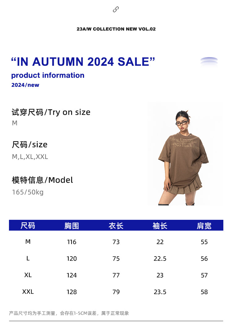 تي شيرت BLACKBB American Retro مطبوع عليه حروف بأكمام قصيرة