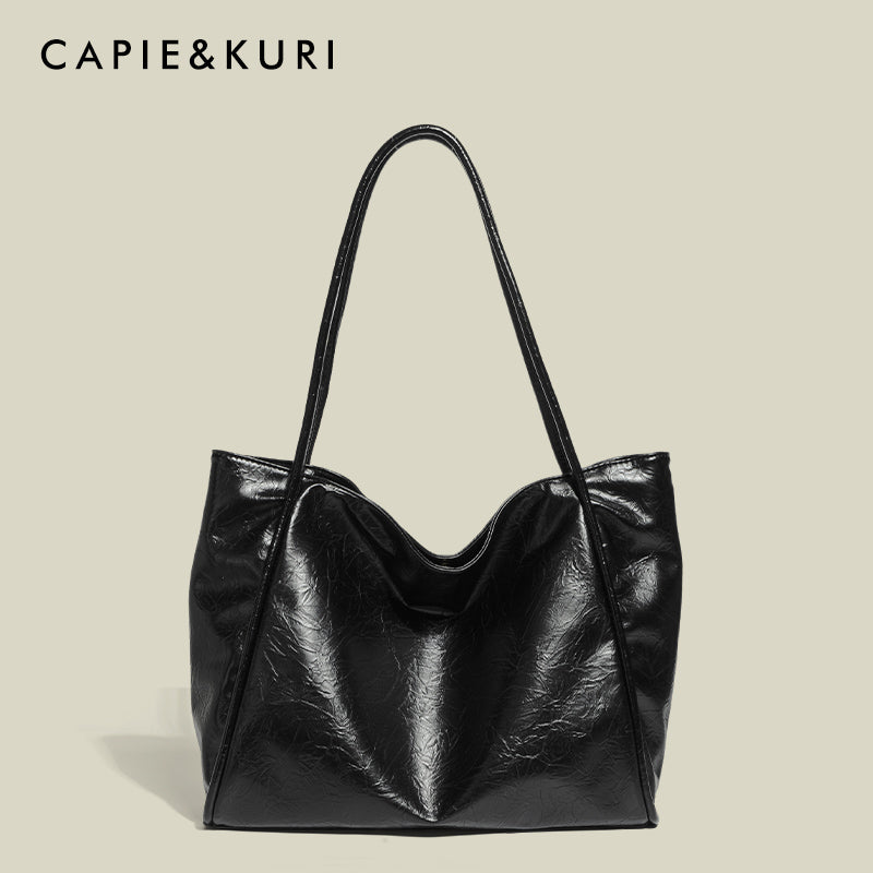 CAPIE&KURI Premium Soft PU Leather Tote Bag Women's Large Shoulder Bag