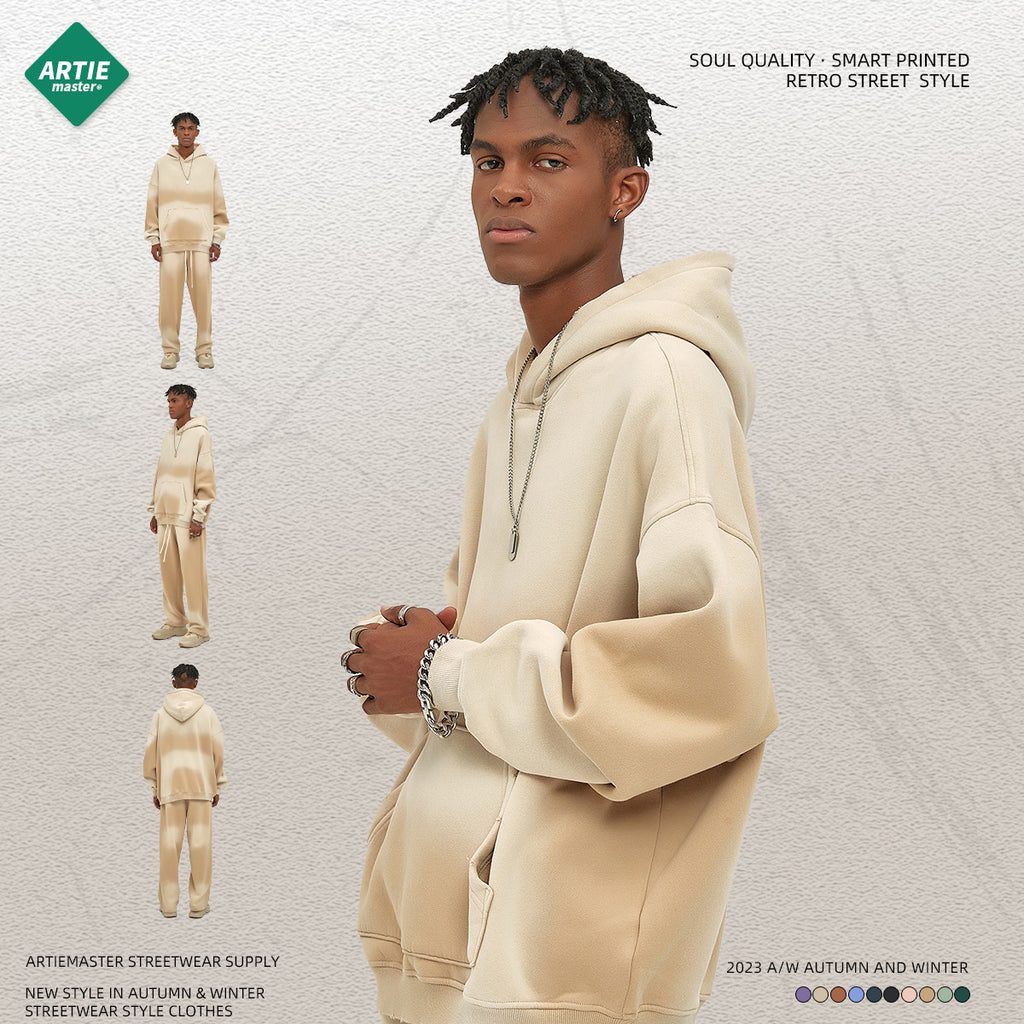 ARTIE 360g Spray Dye Distressed Hoodie