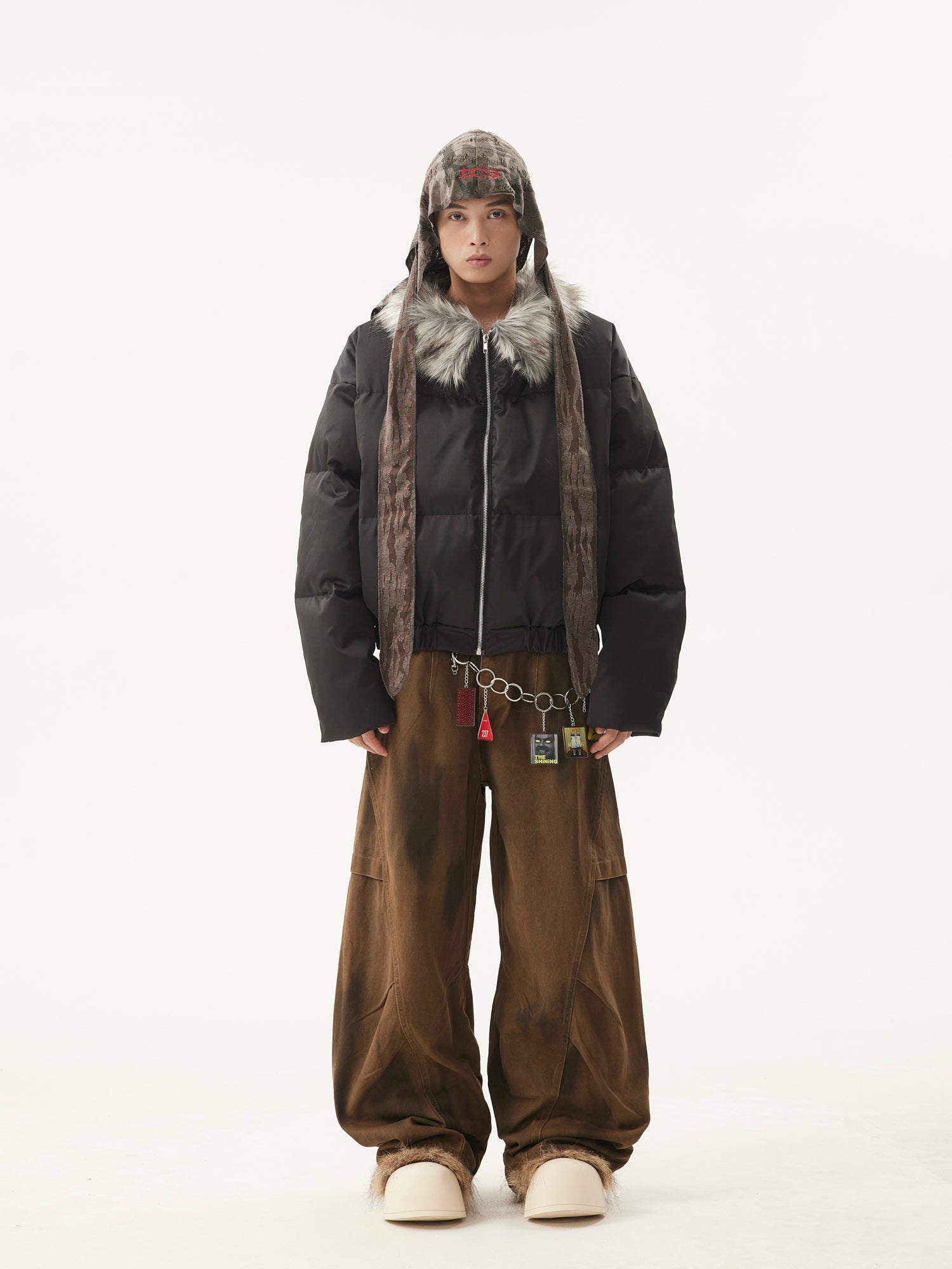 BTSG Warm Fur Collar Cotton Jacket