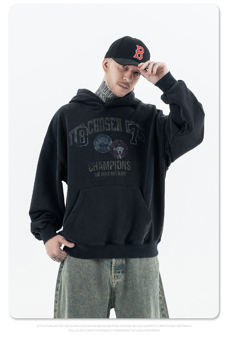 FORGIVNESS Distressed Logo Terry Hoodie