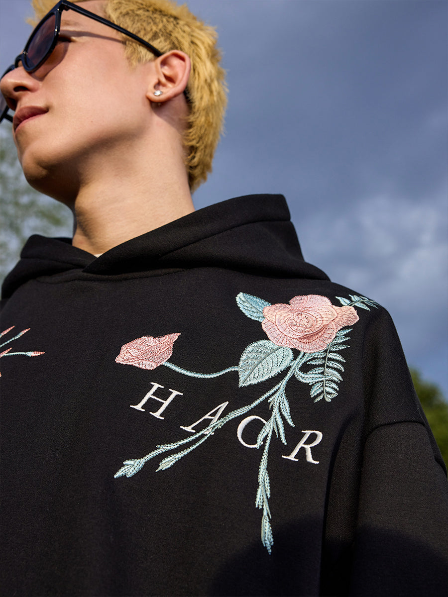 Harshandcruel Entwined Begonia Colorway Embroidered Hoodie