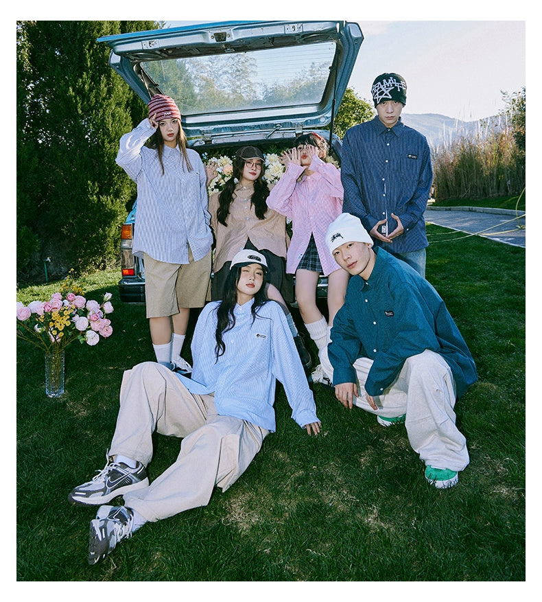 Lemanism Japanese Vertical Striped Shirt