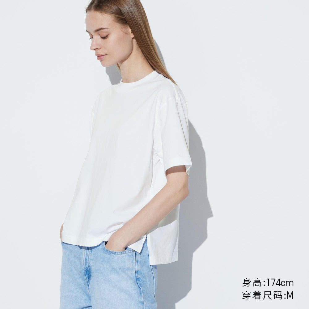 UNIQLO Women's AIRism Cotton-blend Colorful Short-sleeved Tee 474415