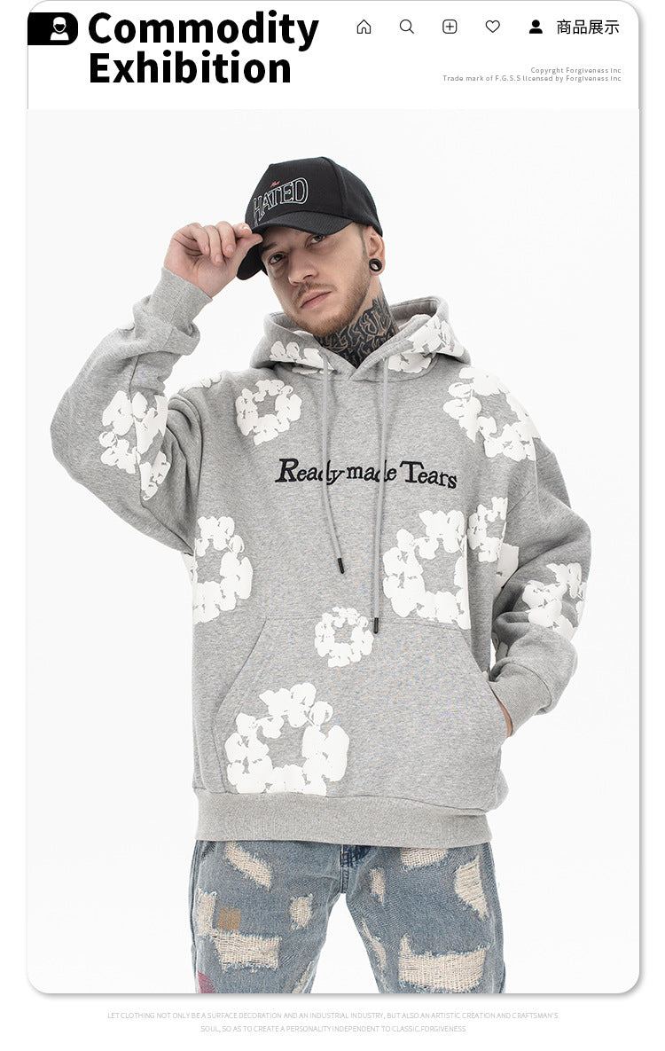 FORGIVNESS  Monogram Embroidery Casual Hoodie