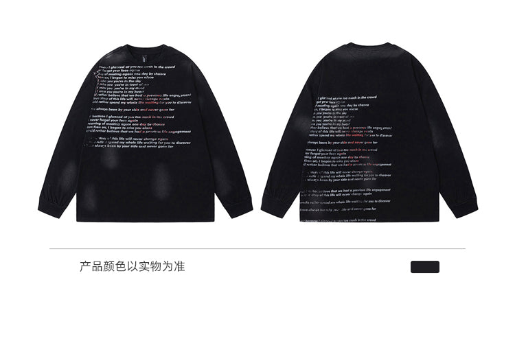 BLACKBB American Retro Fried Color Monogram Print Long Sleeve Tee