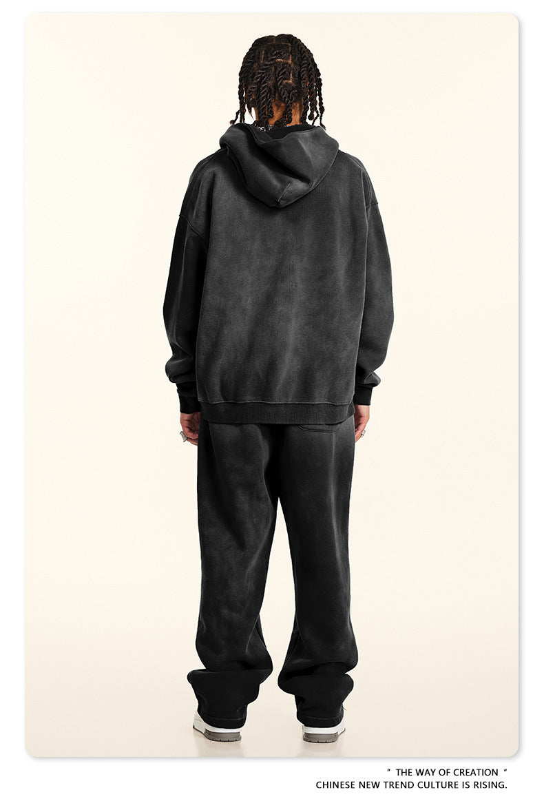 BE Winter Graffiti Hand-Painted On Zipper Hoodie