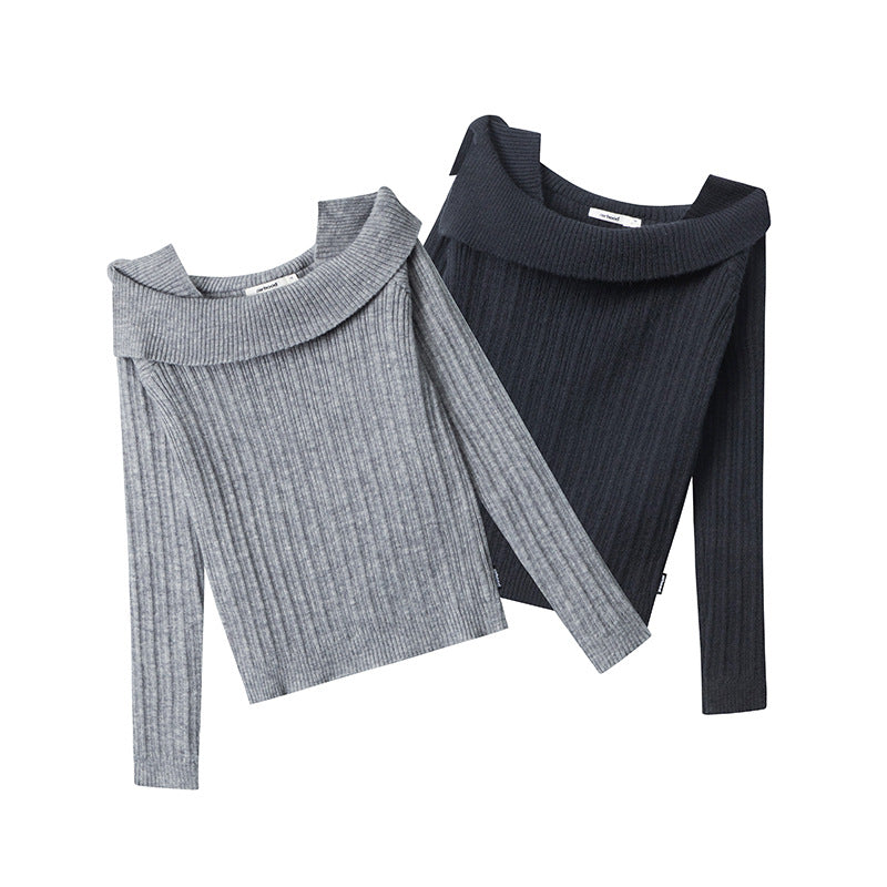 Nariele Drop Shoulder Sweater French Gentle Top Knit Sweater