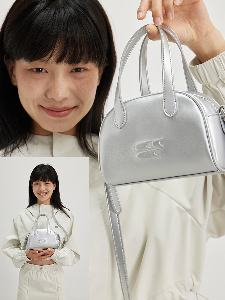 CryingCenter Classic Vintage Mini Milk Tea White Boston Crossbody Bag