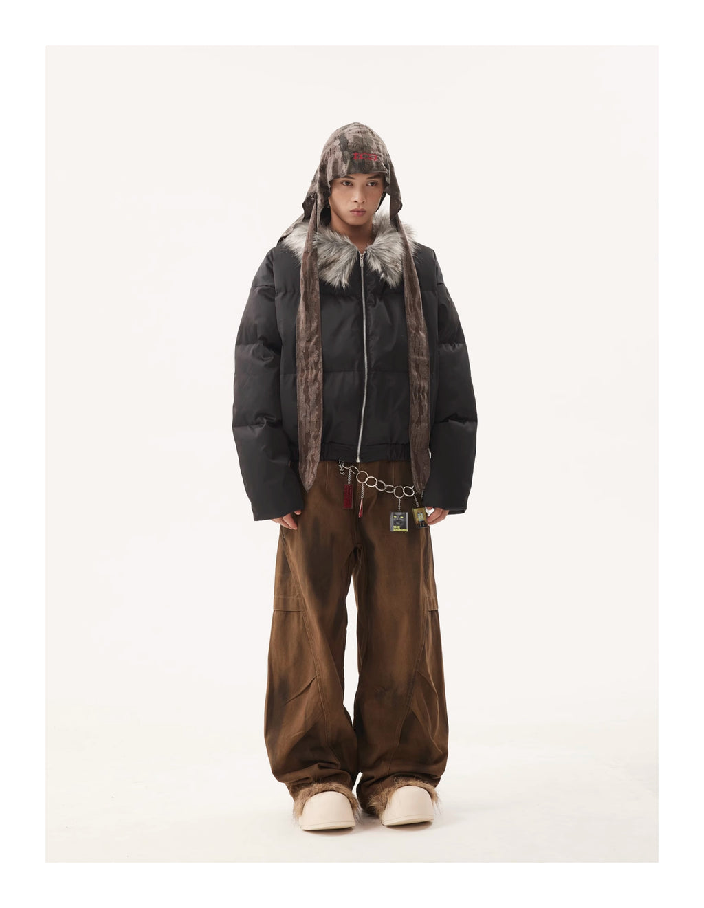 BTSG Warm Fur Collar Cotton Jacket