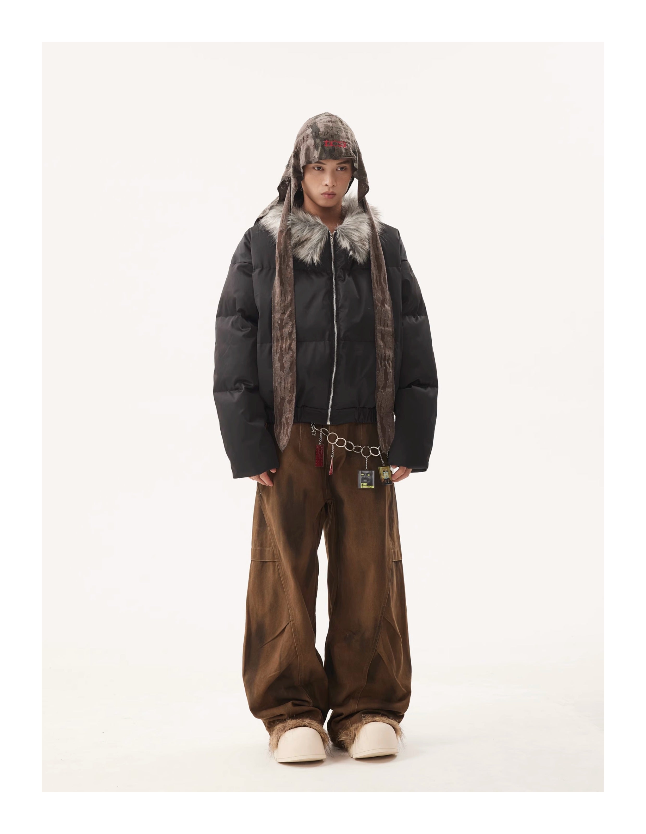 BTSG Warm Fur Collar Cotton Jacket